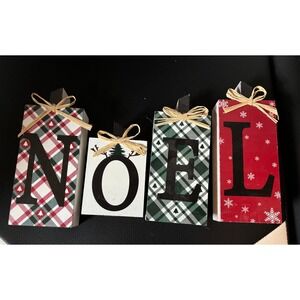 Rustic Wooden NOEL Block Sign NEW